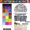 Athena 20 Colors Face & Body Paint Oil Makeup Kit, Halloween FX Professional Set with 10 Brushes, Stainless Steel Mixing Palette, Spatula & Tattoo Stencils for Party Cosplay Art
